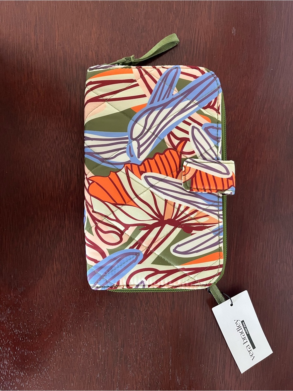 Vera Bradley Multicolor Abstract Floral Quilted Zip Wallet